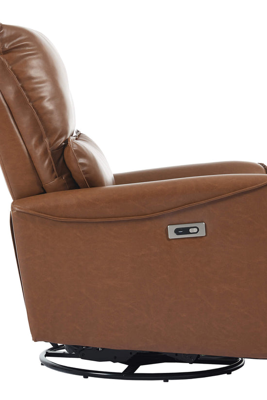 Modern Leather Power Swivel Rocker Recliner Chair
