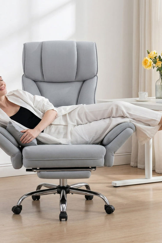 Ergonomic Velvet Office Chair with Wide Cross and Flip-Up Arms