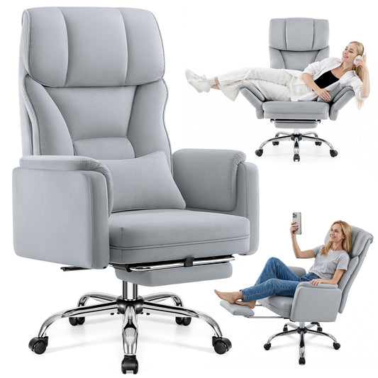 Ergonomic Velvet Office Chair with Wide Cross and Flip-Up Arms
