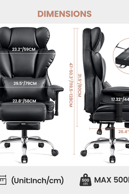 Big and Tall Leather Executive Back Support Office Chair