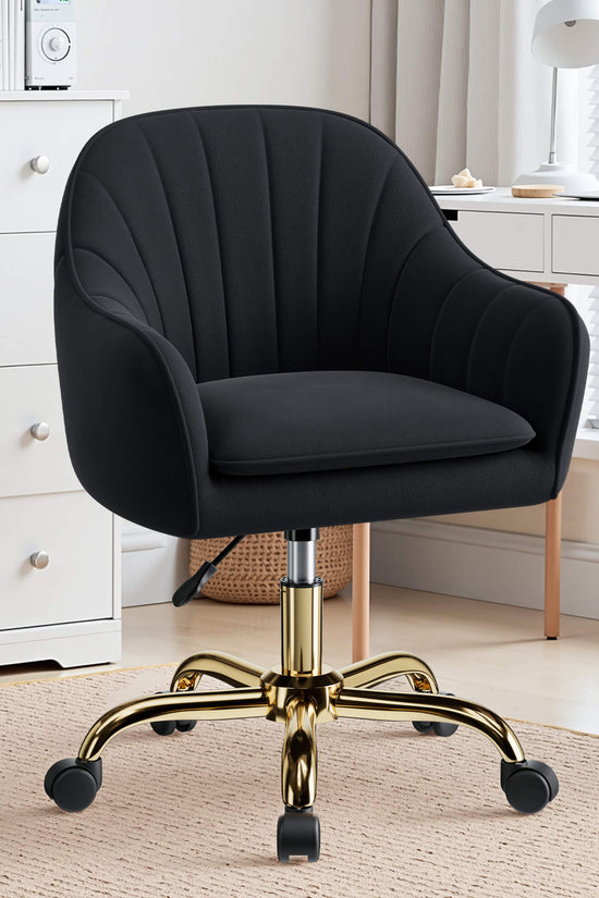 Modern Vanity Chair with Adjustable Height and Comfy Back Support