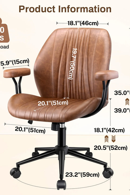 High Back Suede Office Chair Adjustable Home Desk Chair with Lumbar Support
