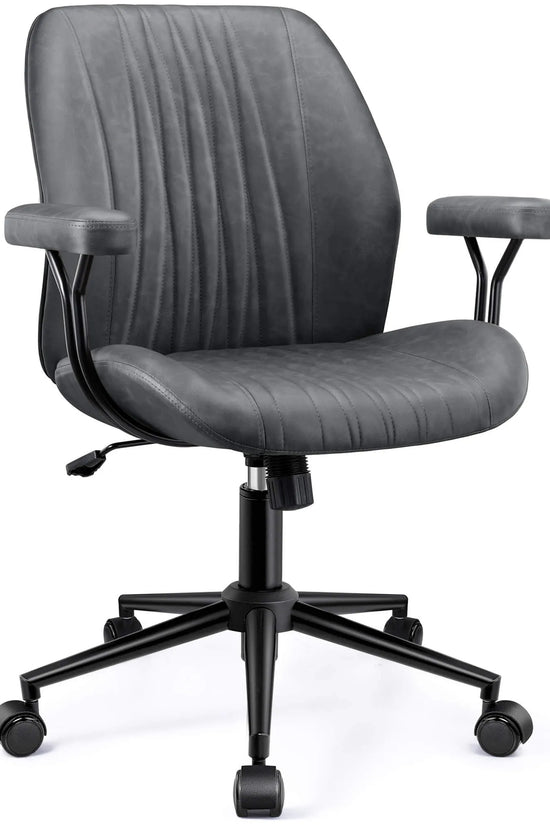 High Back Suede Office Chair Adjustable Home Desk Chair with Lumbar Support