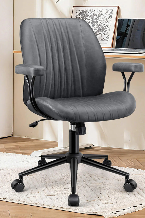 High Back Suede Office Chair Adjustable Home Desk Chair with Lumbar Support