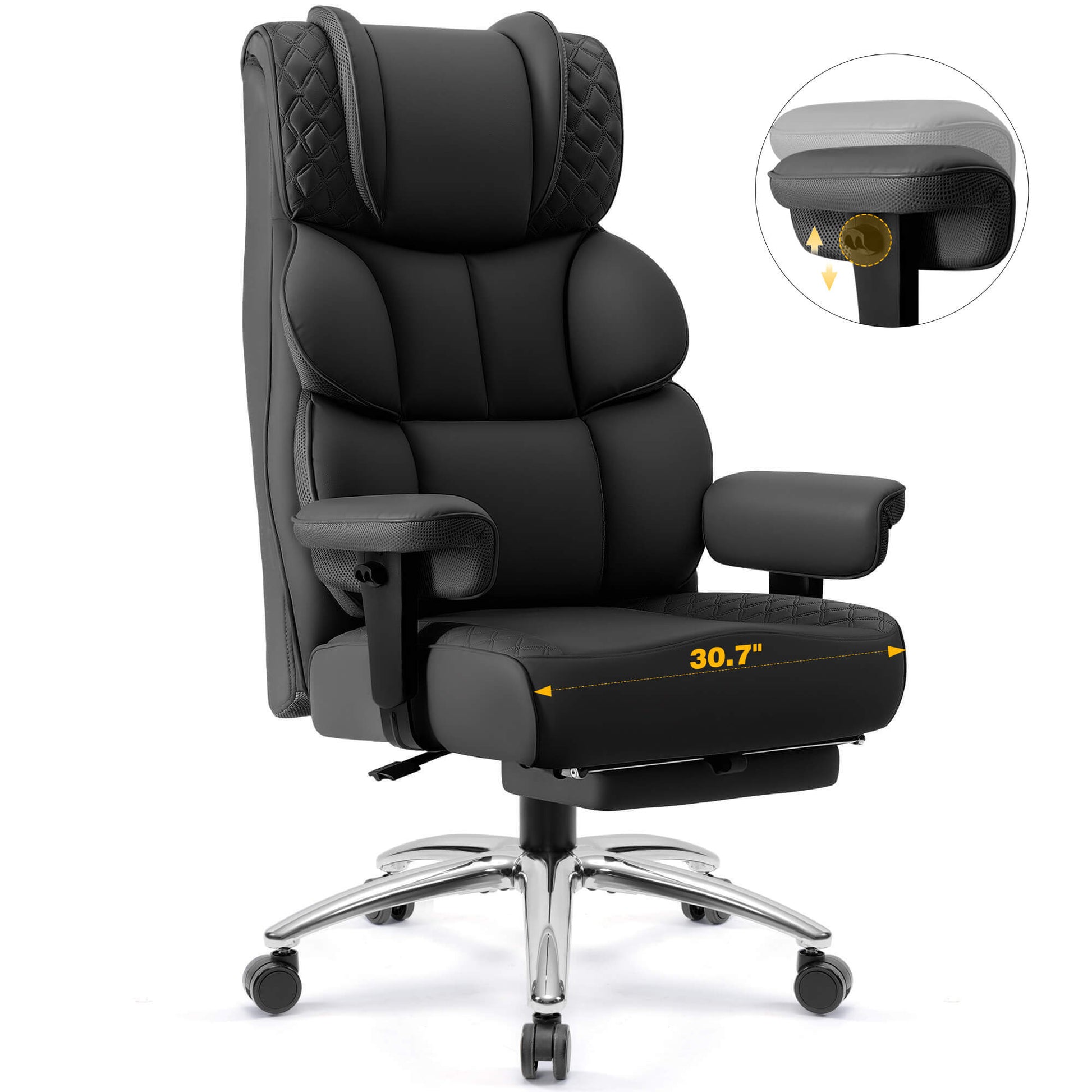 Big and Tall Leather Executive Back Support Office Chair