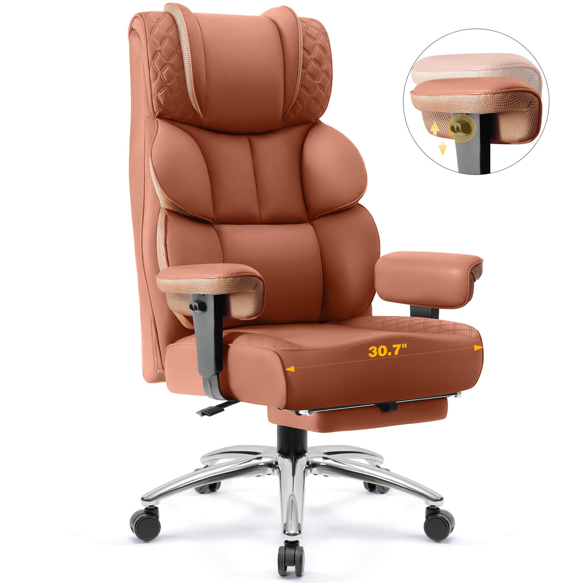 Widened Big and Tall Leather Executive Back Support Office Chair 309