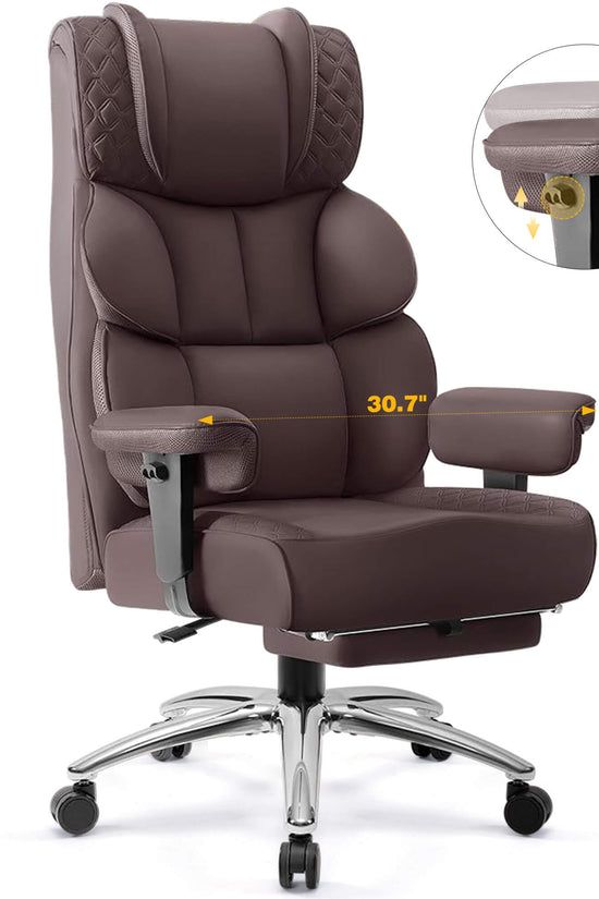 Widened Big and Tall Leather Executive Back Support Office Chair 309