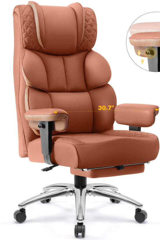 Widened Big and Tall Leather Executive Back Support Office Chair 309