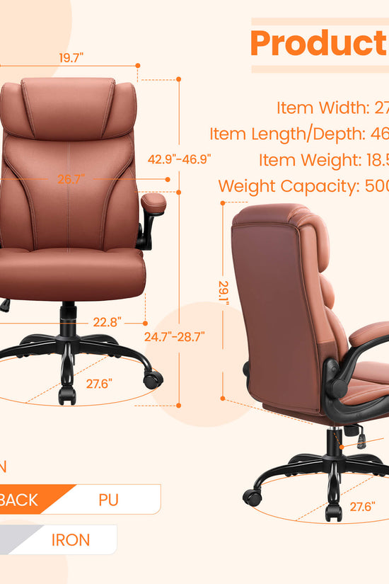 Big and Tall Leather Executive Back Support Office Chair 5066H