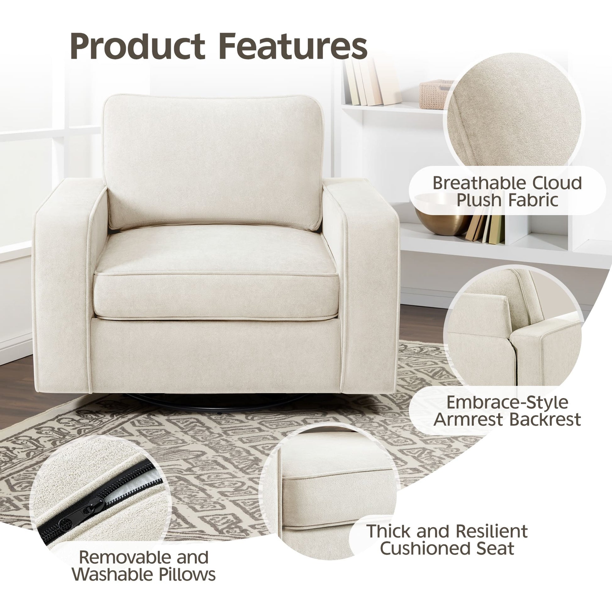 Modern Swivel Rotating Barrel Sofa Chair