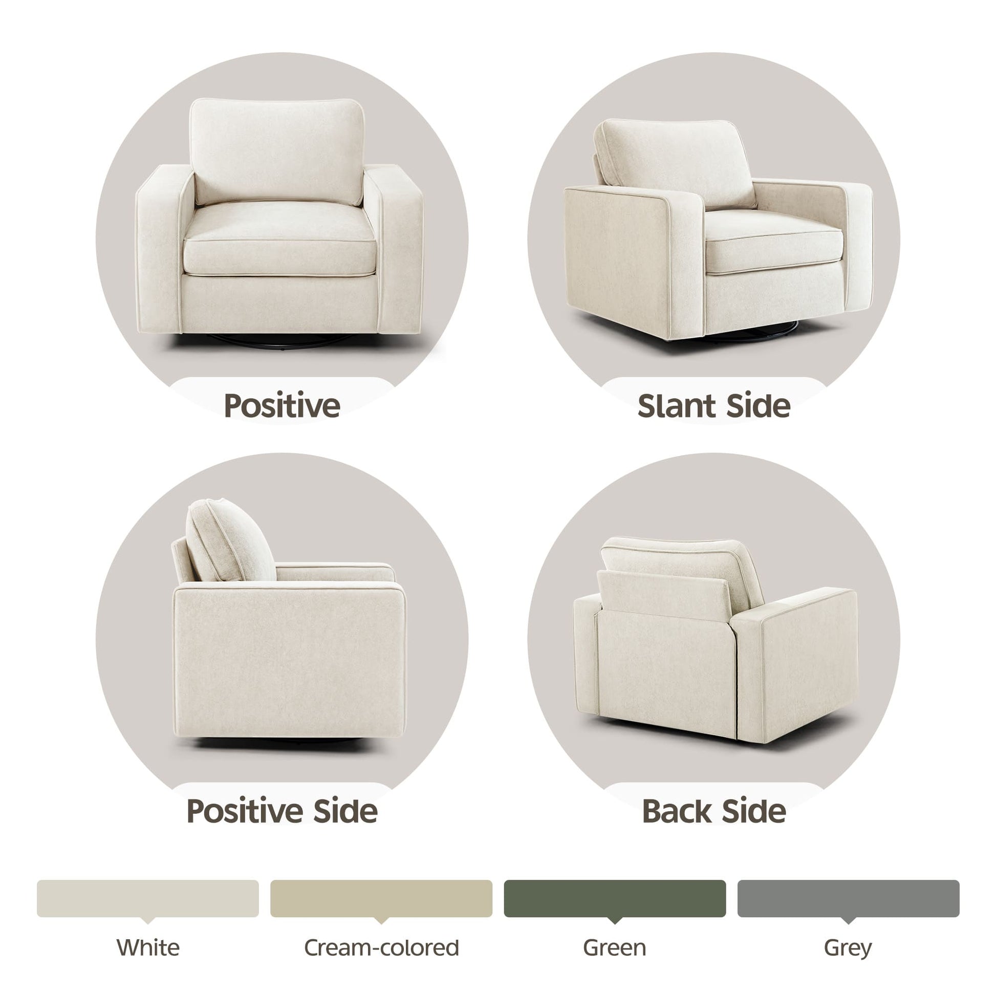 Modern Swivel Rotating Barrel Sofa Chair