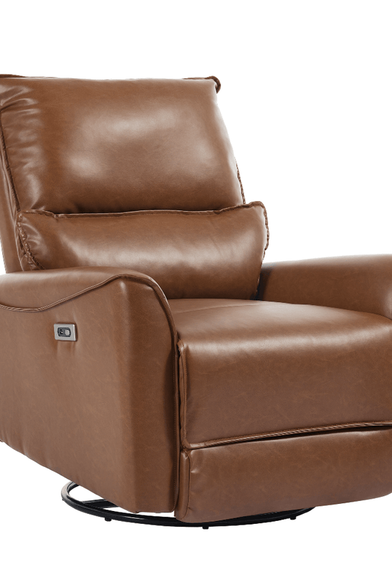 Modern Leather Power Swivel Rocker Recliner Chair