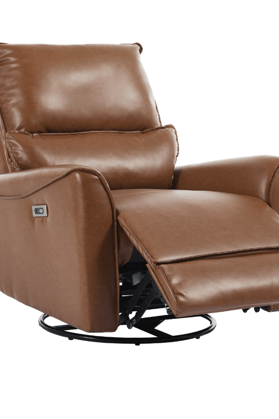 Modern Leather Power Swivel Rocker Recliner Chair