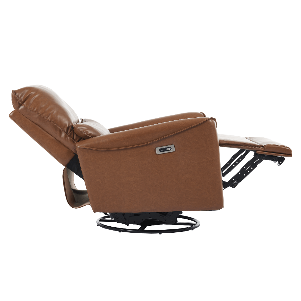 Modern Leather Power Swivel Rocker Recliner Chair