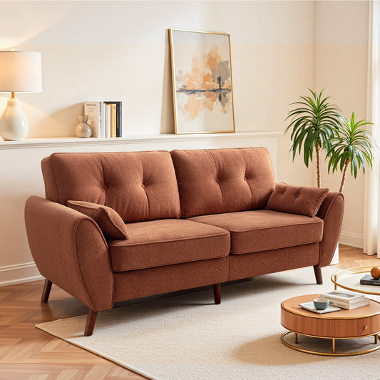 75.5" Wide Modern Loveseat Sofa with Solid Wood Legs