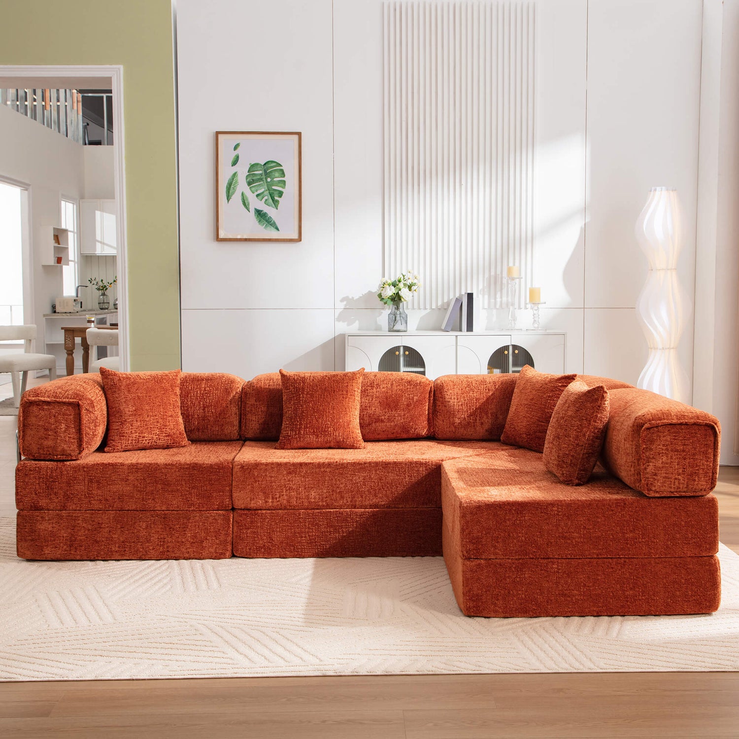 L-Shaped 106.3" W Modular Sectional Sofa Couch