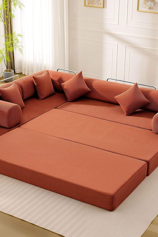 Combination Corner Sofa with High-Rebound Density Sponge