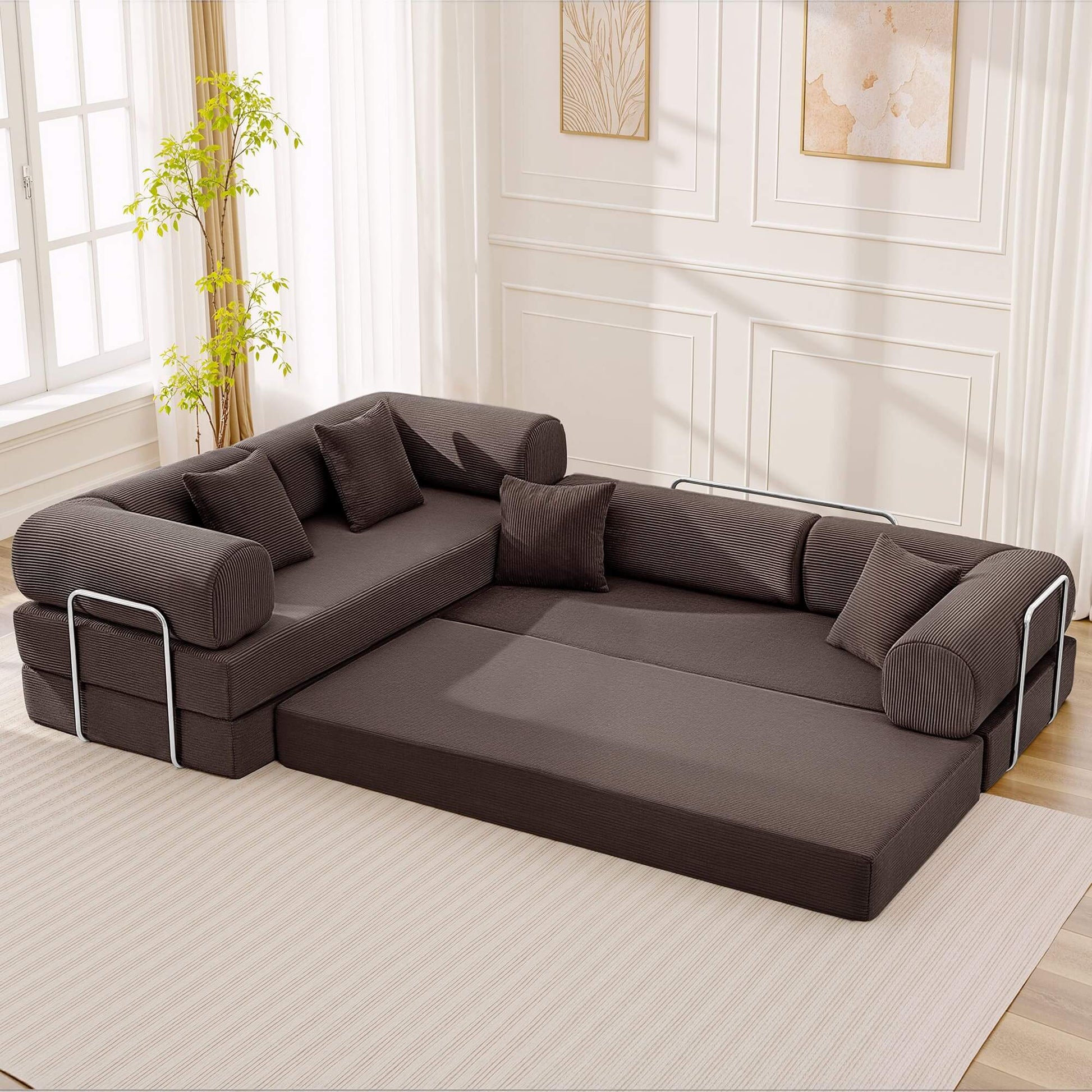 Combination Corner Sofa with High-Rebound Density Sponge