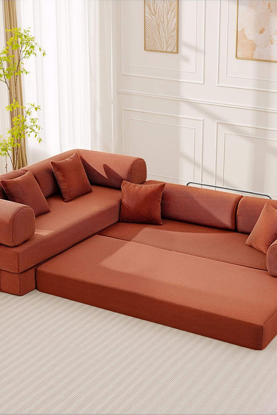 Combination Corner Sofa with High-Rebound Density Sponge