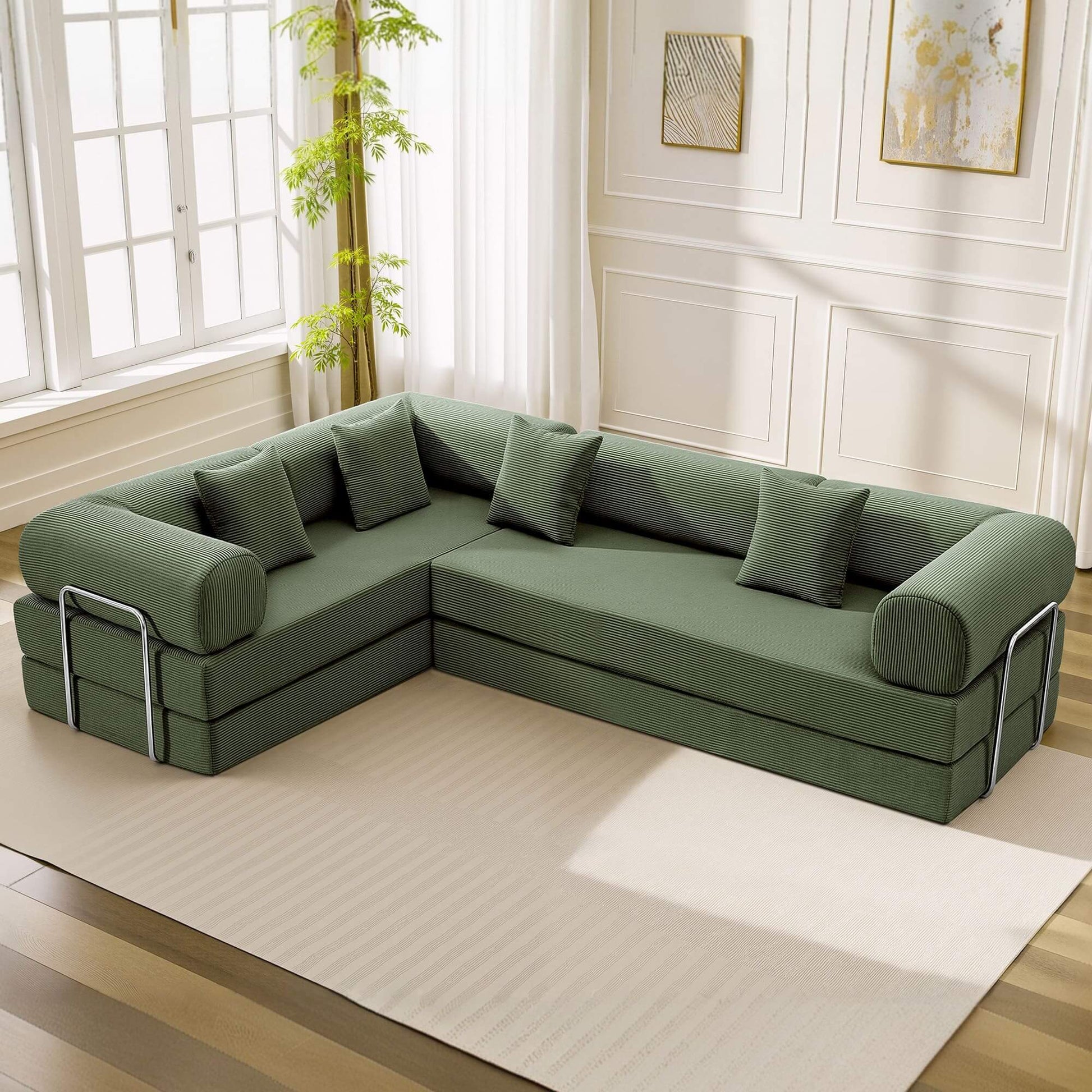 Combination Corner Sofa with High-Rebound Density Sponge