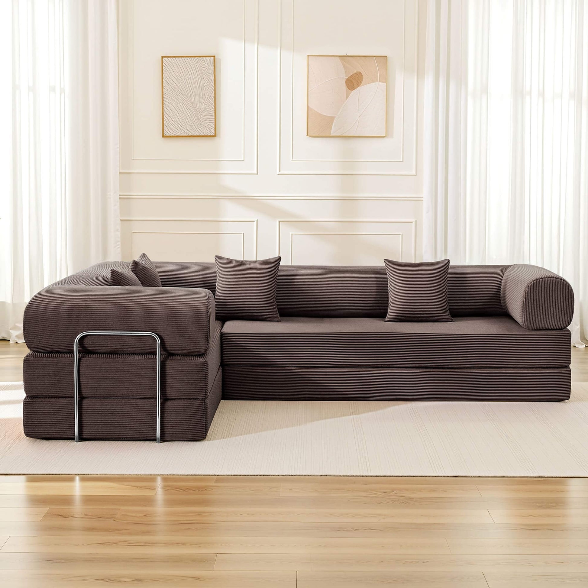 Combination Corner Sofa with High-Rebound Density Sponge