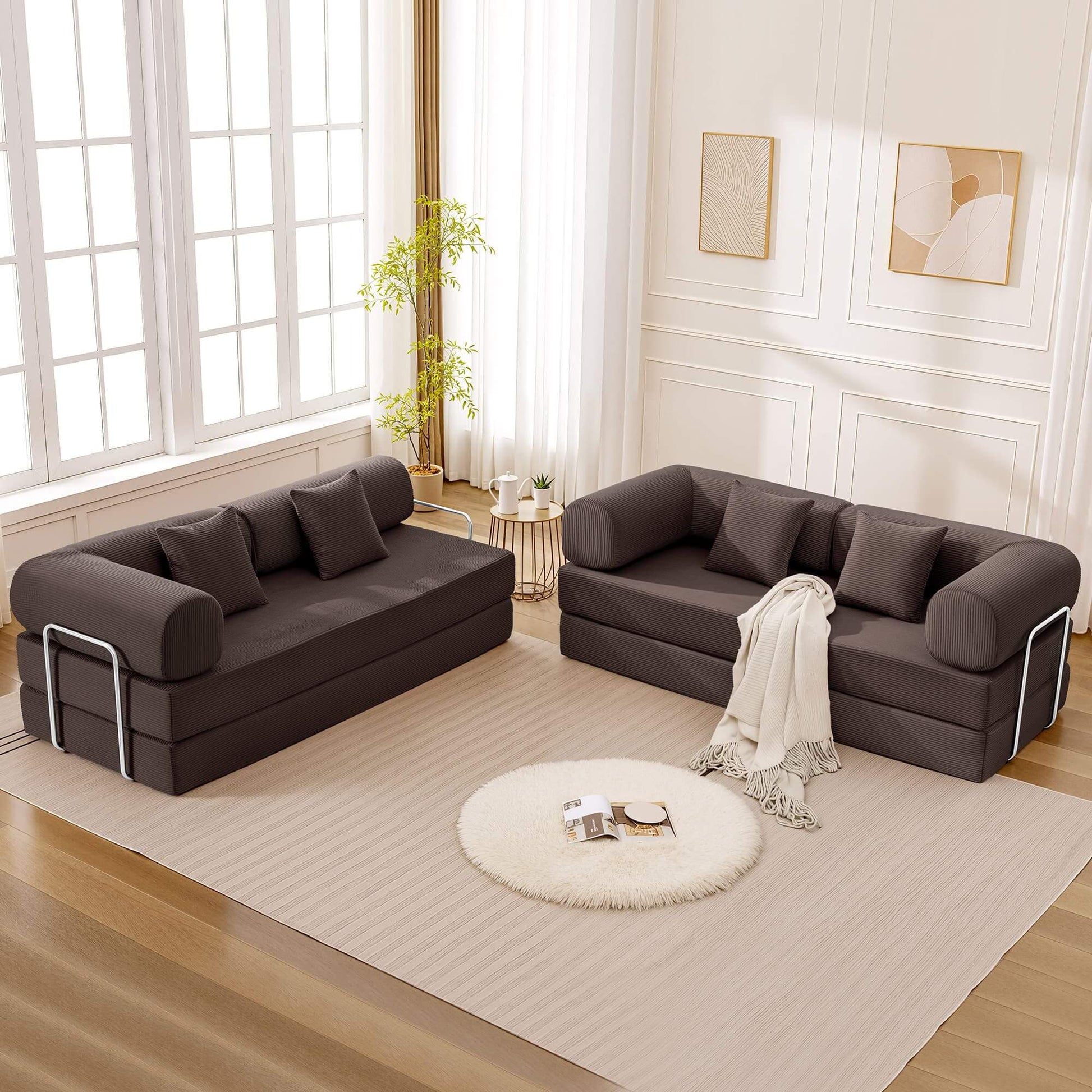 Combination Corner Sofa with High-Rebound Density Sponge