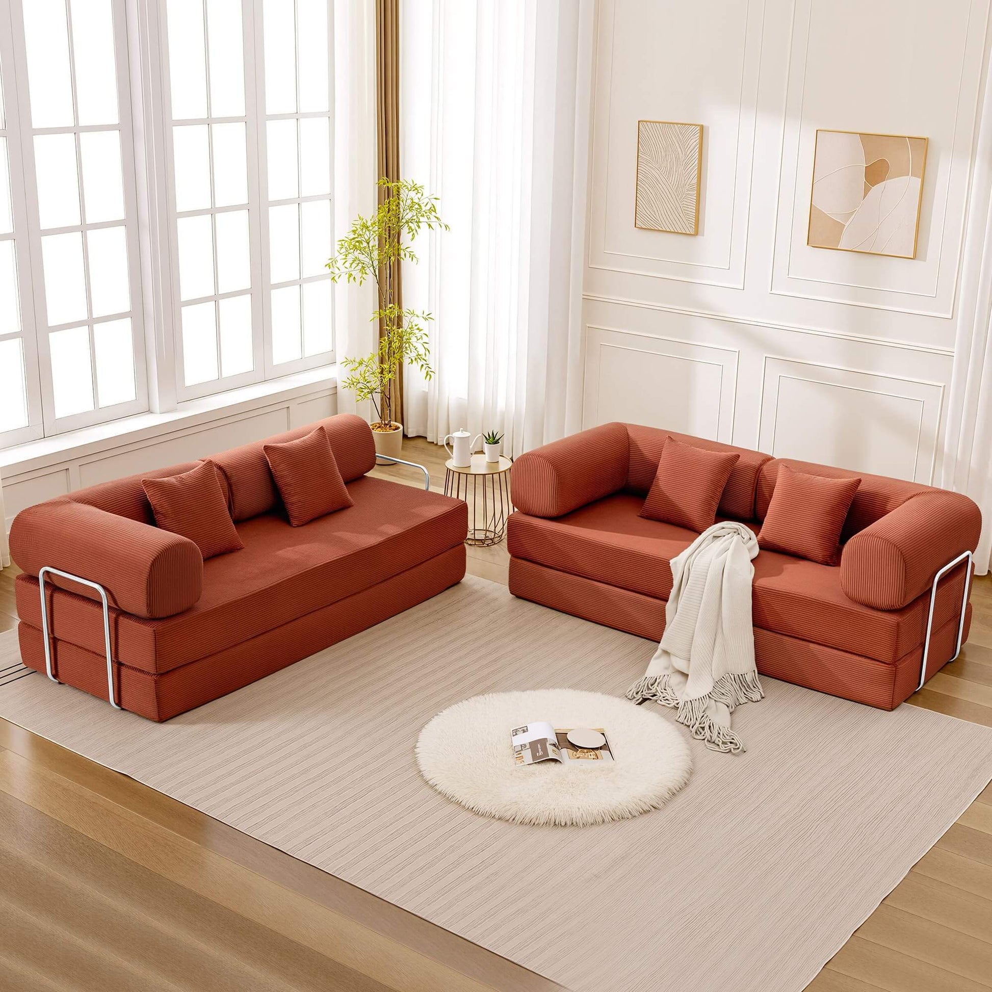 Combination Corner Sofa with High-Rebound Density Sponge