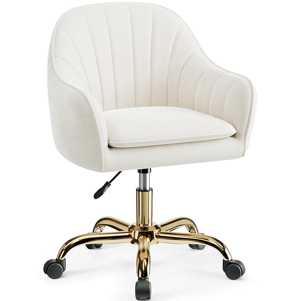 Modern Vanity Chair with Adjustable Height and Comfy Back Support