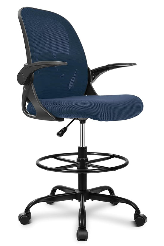 Ergonomischer Zeichenstuhl mit verstellbarem Fußring und hochklappbaren Armlehnen 934Z