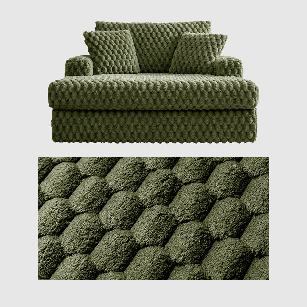 74.8" Oversize Corduroy Double Lounge Chaise Sofa Bed