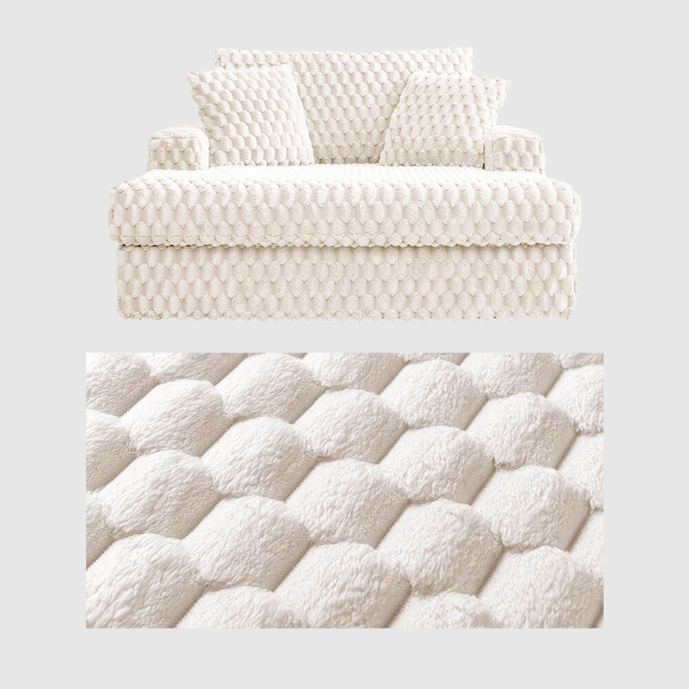 74.8" Oversize Corduroy Double Lounge Chaise Sofa Bed