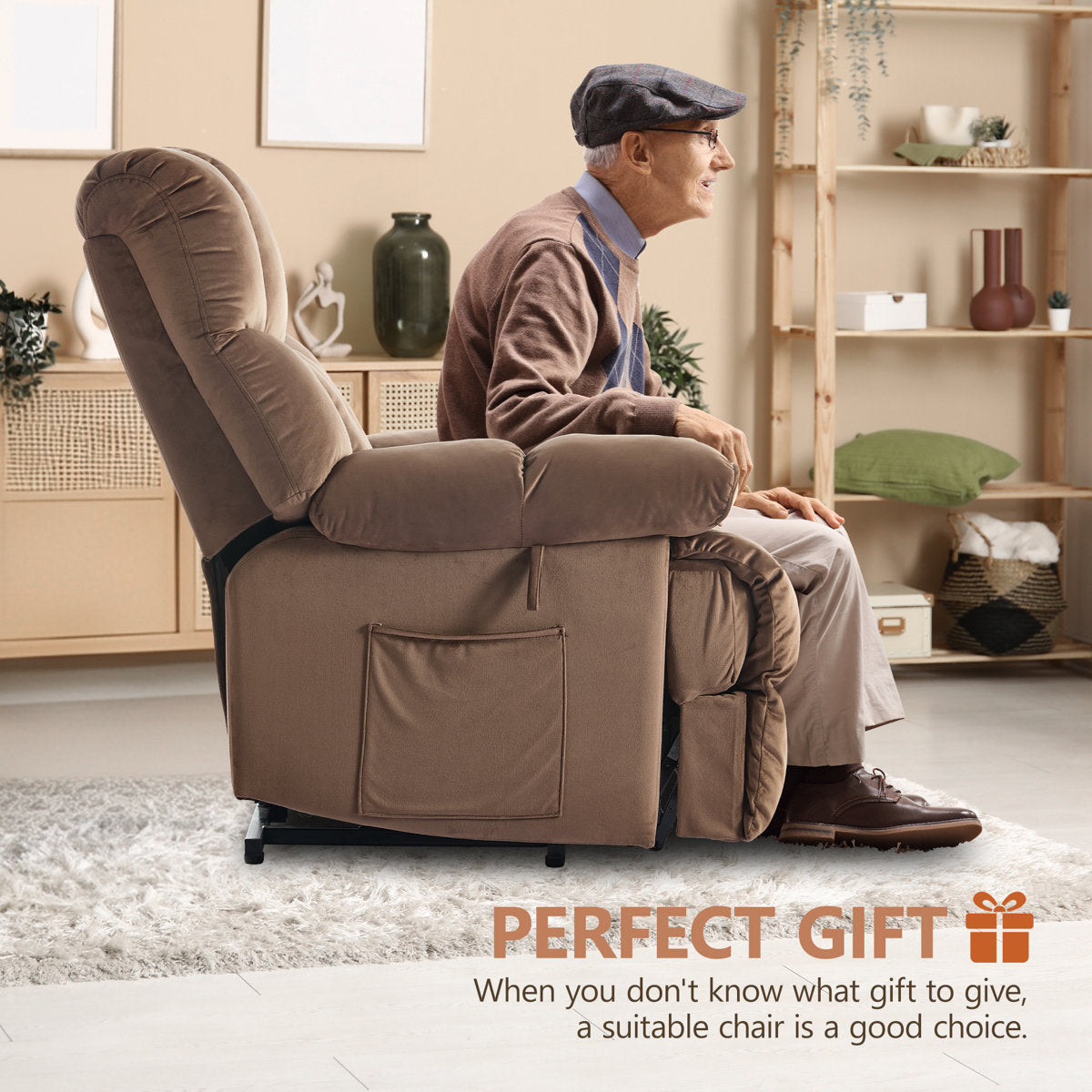 Infinite Position Power Lift Recliner Chair with Massage and Heating for Elderly