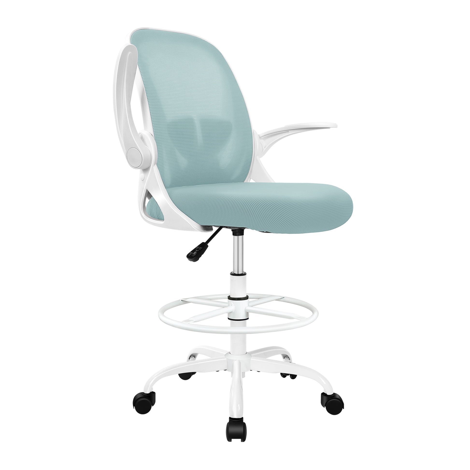 Ergonomischer Zeichenstuhl mit verstellbarem Fußring und hochklappbaren Armlehnen 934Z