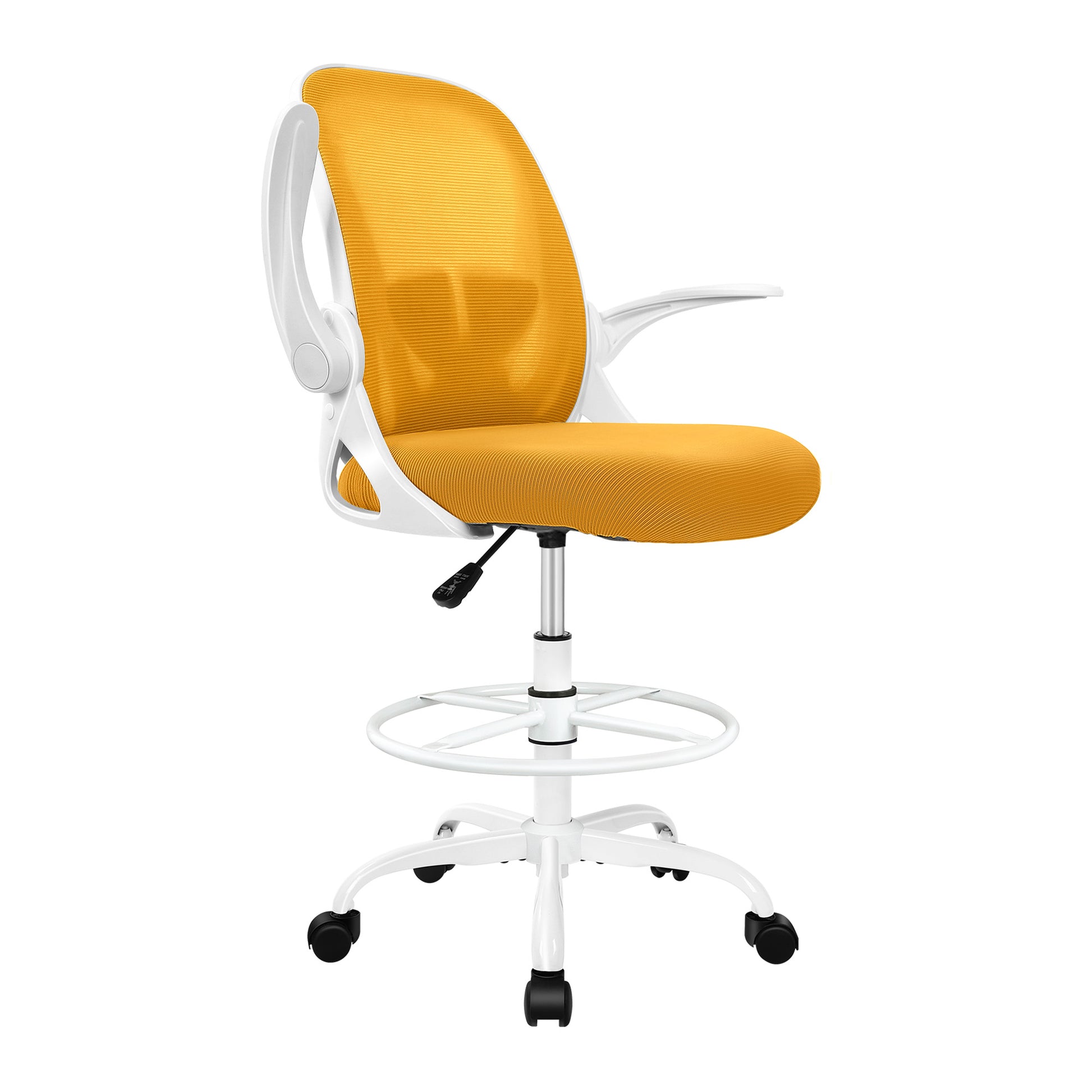Ergonomischer Zeichenstuhl mit verstellbarem Fußring und hochklappbaren Armlehnen 934Z