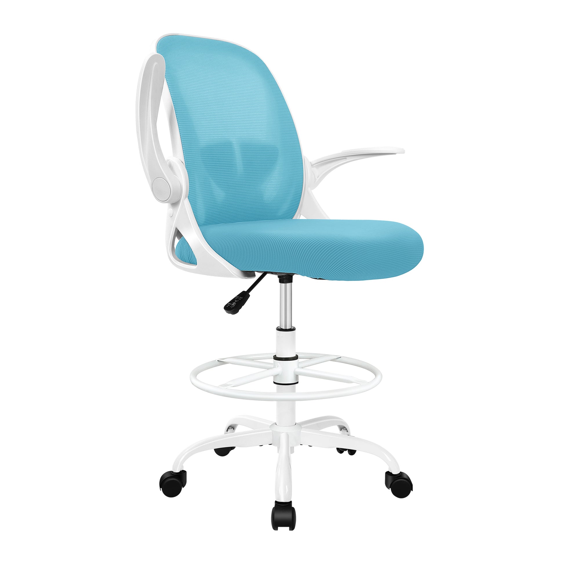 Ergonomischer Zeichenstuhl mit verstellbarem Fußring und hochklappbaren Armlehnen 934Z