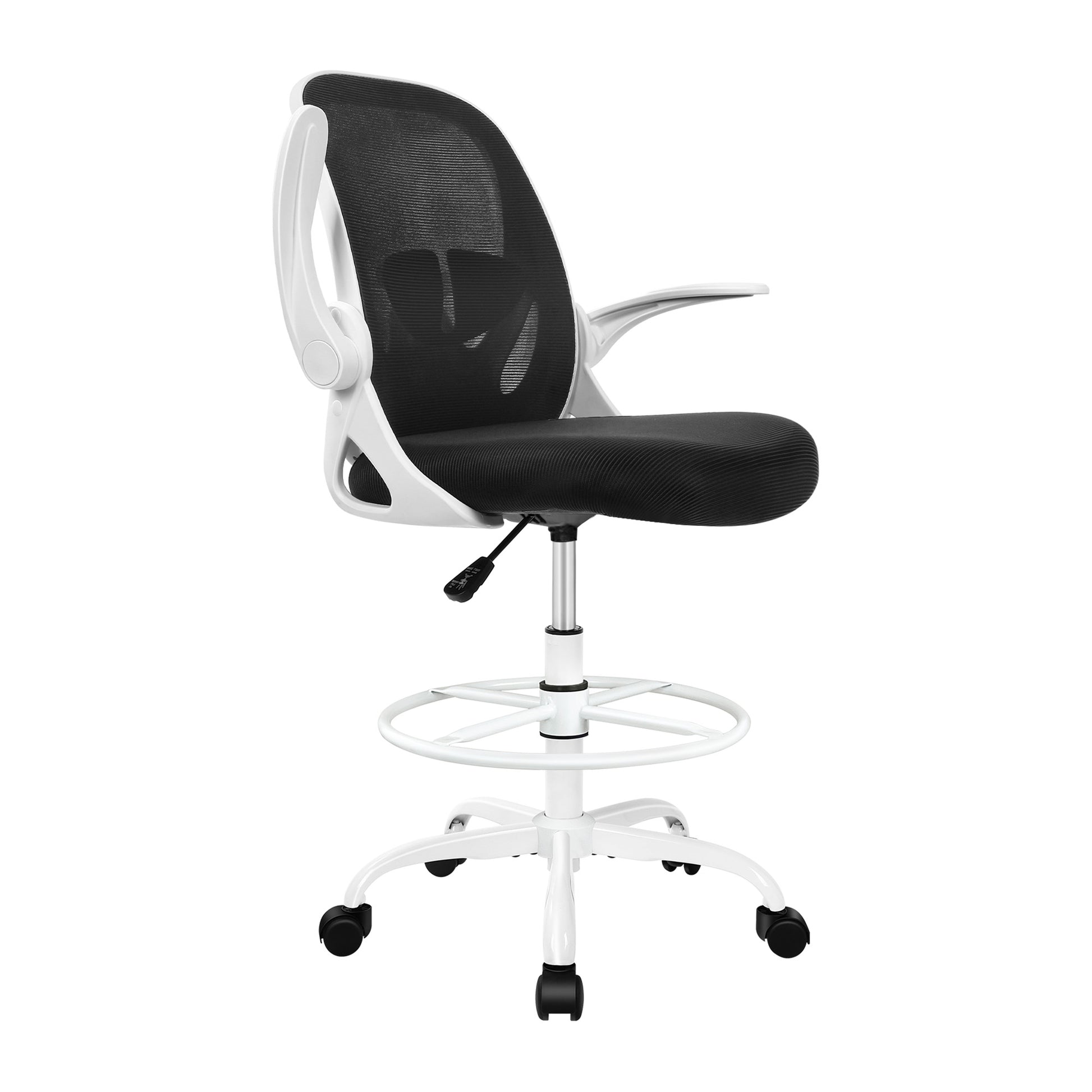 Ergonomischer Zeichenstuhl mit verstellbarem Fußring und hochklappbaren Armlehnen 934Z