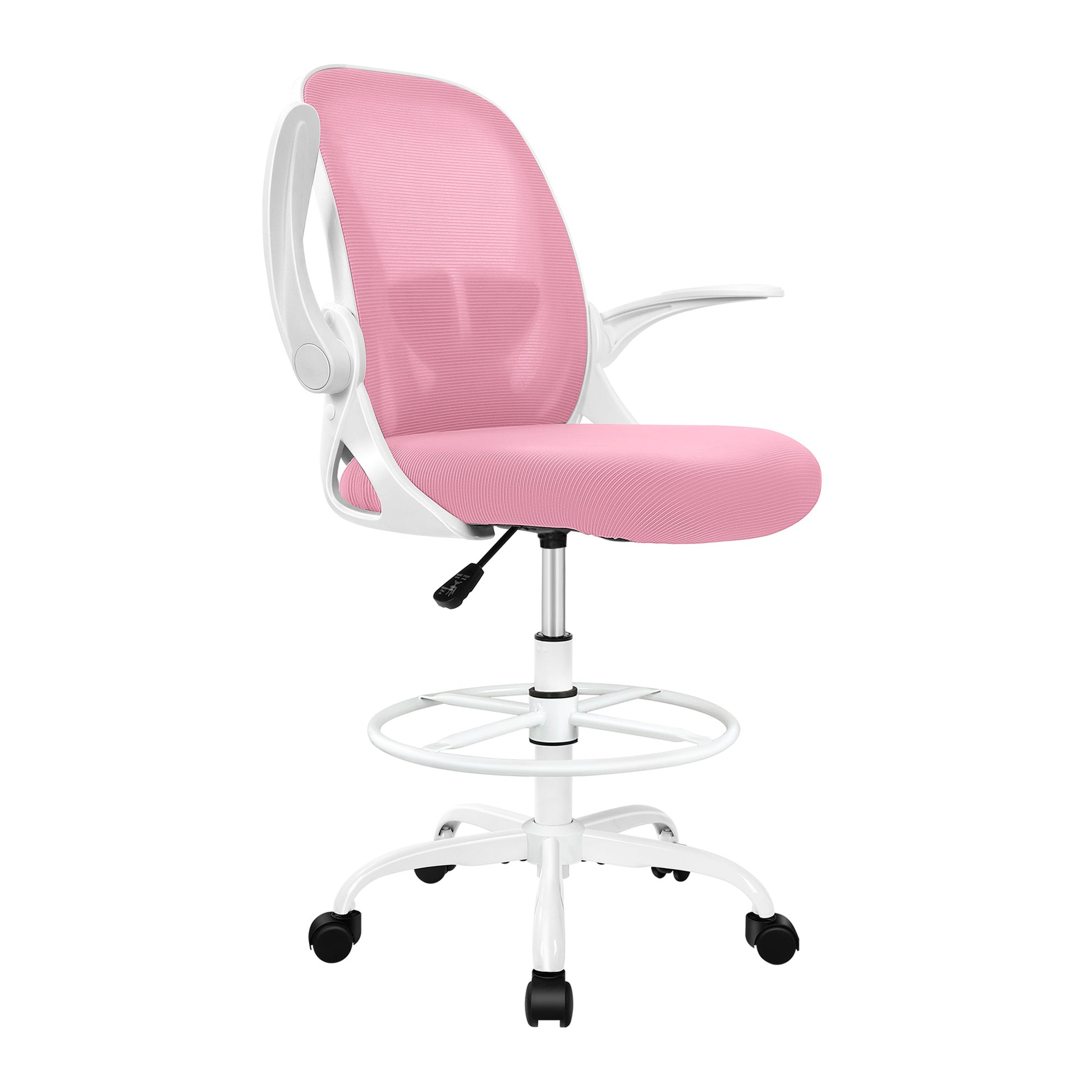 Ergonomischer Zeichenstuhl mit verstellbarem Fußring und hochklappbaren Armlehnen 934Z
