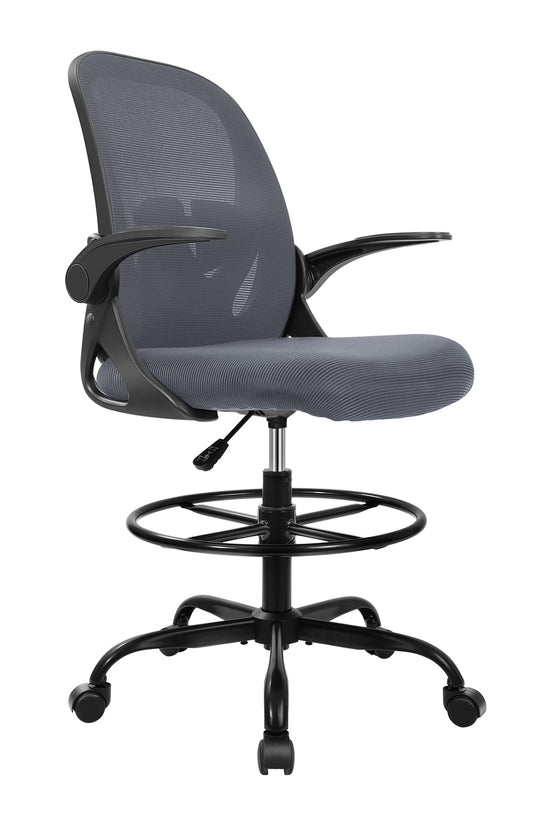 Ergonomischer Zeichenstuhl mit verstellbarem Fußring und hochklappbaren Armlehnen 934Z