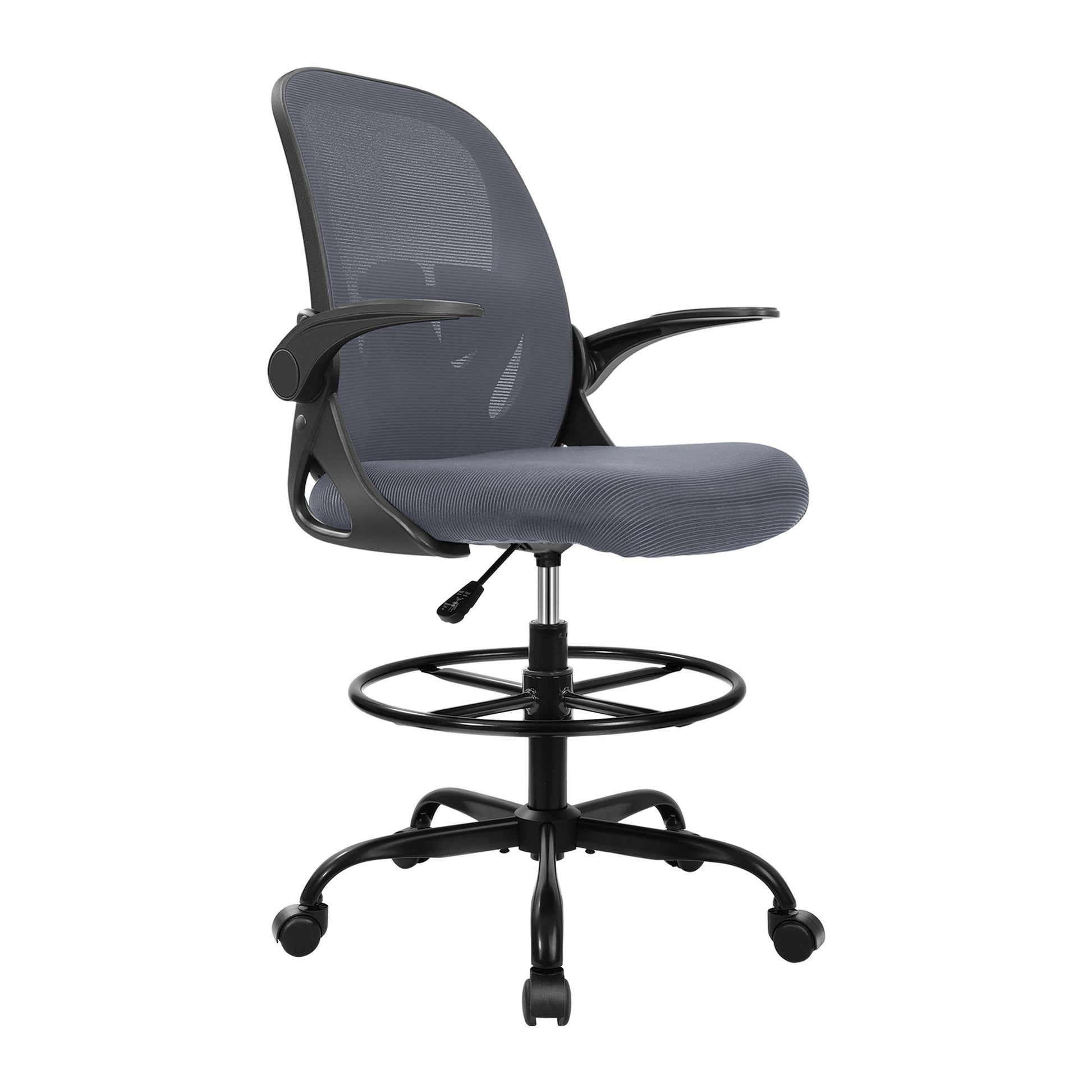 Ergonomischer Zeichenstuhl mit verstellbarem Fußring und hochklappbaren Armlehnen 934Z