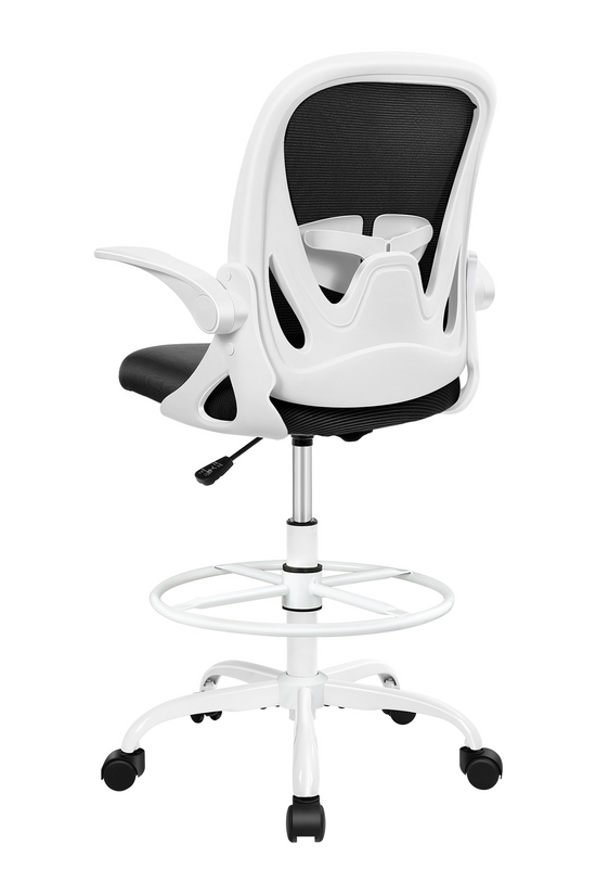 Ergonomischer Zeichenstuhl mit verstellbarem Fußring und hochklappbaren Armlehnen 934Z