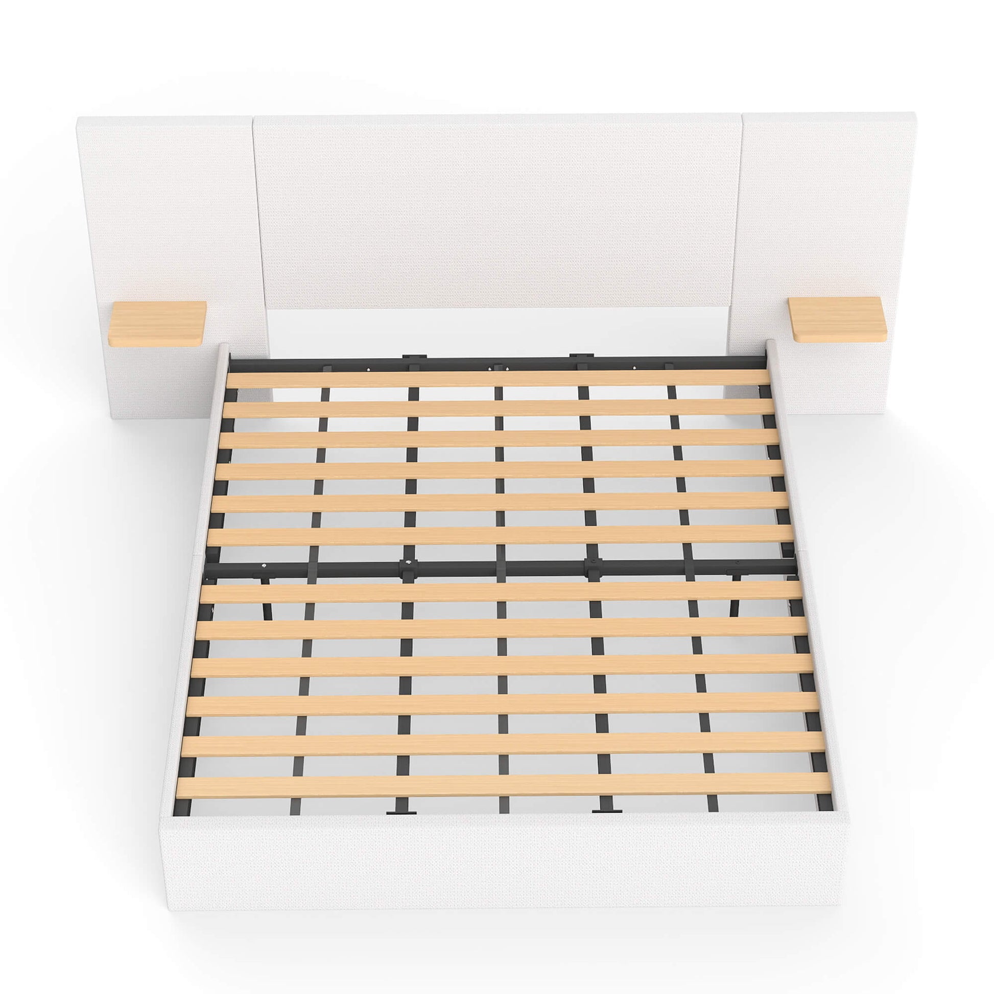 ModuNest Solid Wood Bed with Built-in Side Tables
