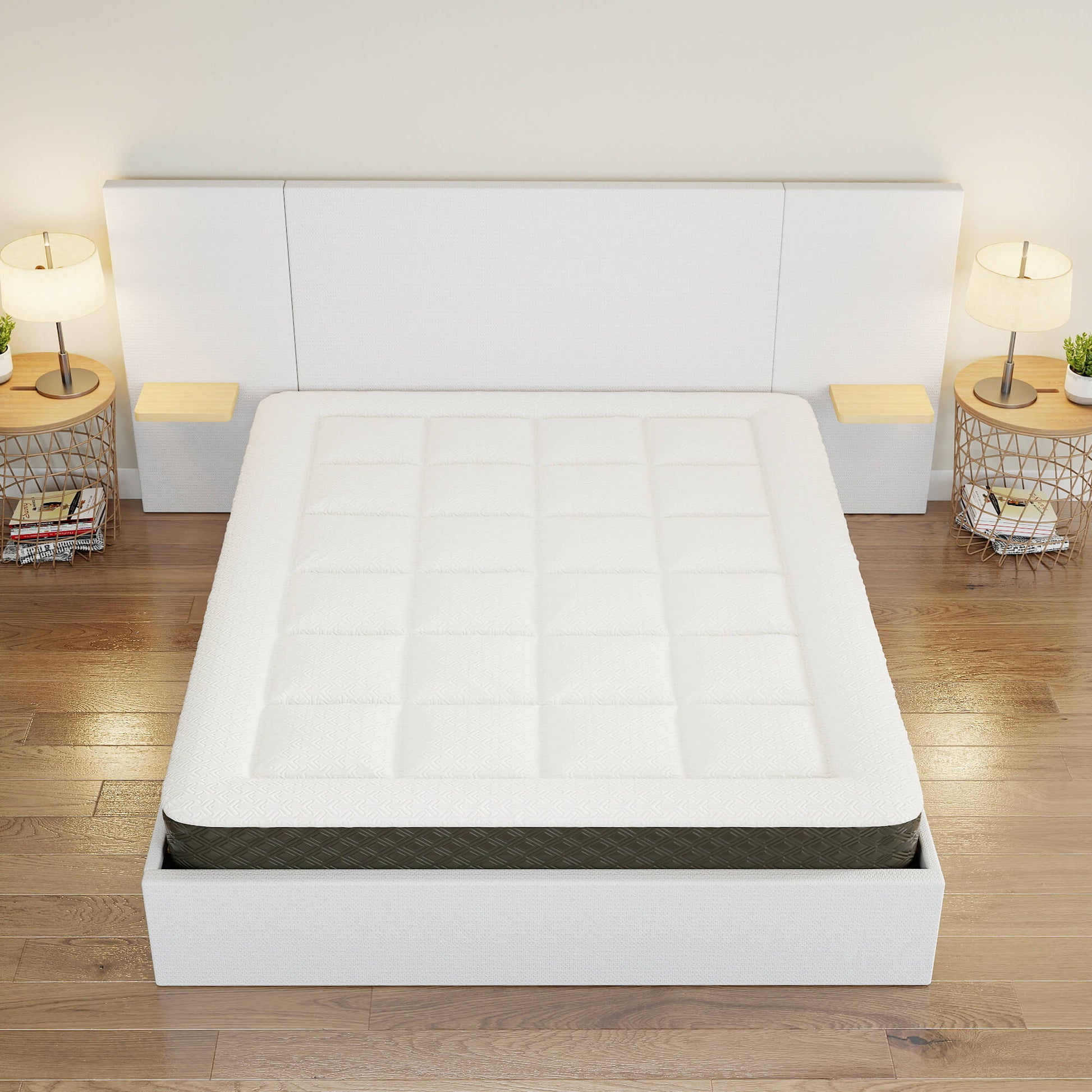 ModuNest Solid Wood Bed with Built-in Side Tables