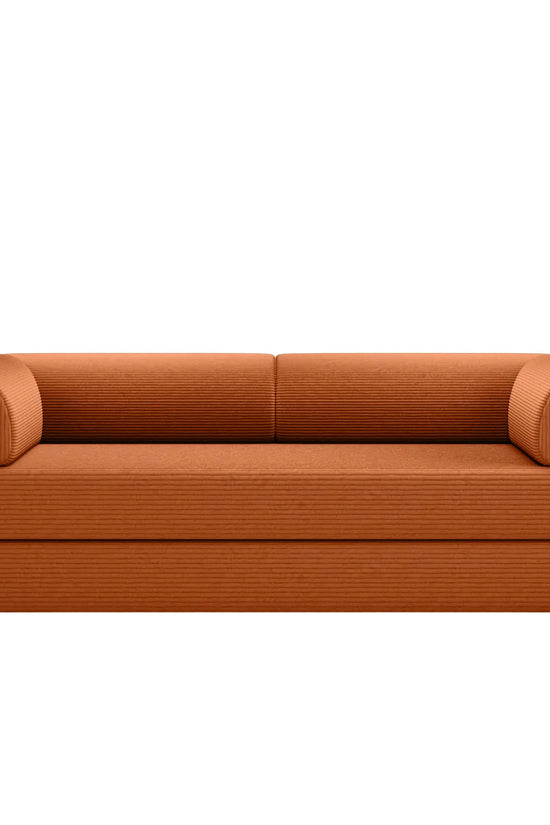 Primyhome Large Pumpkin Brown convertible foldable sofa bed