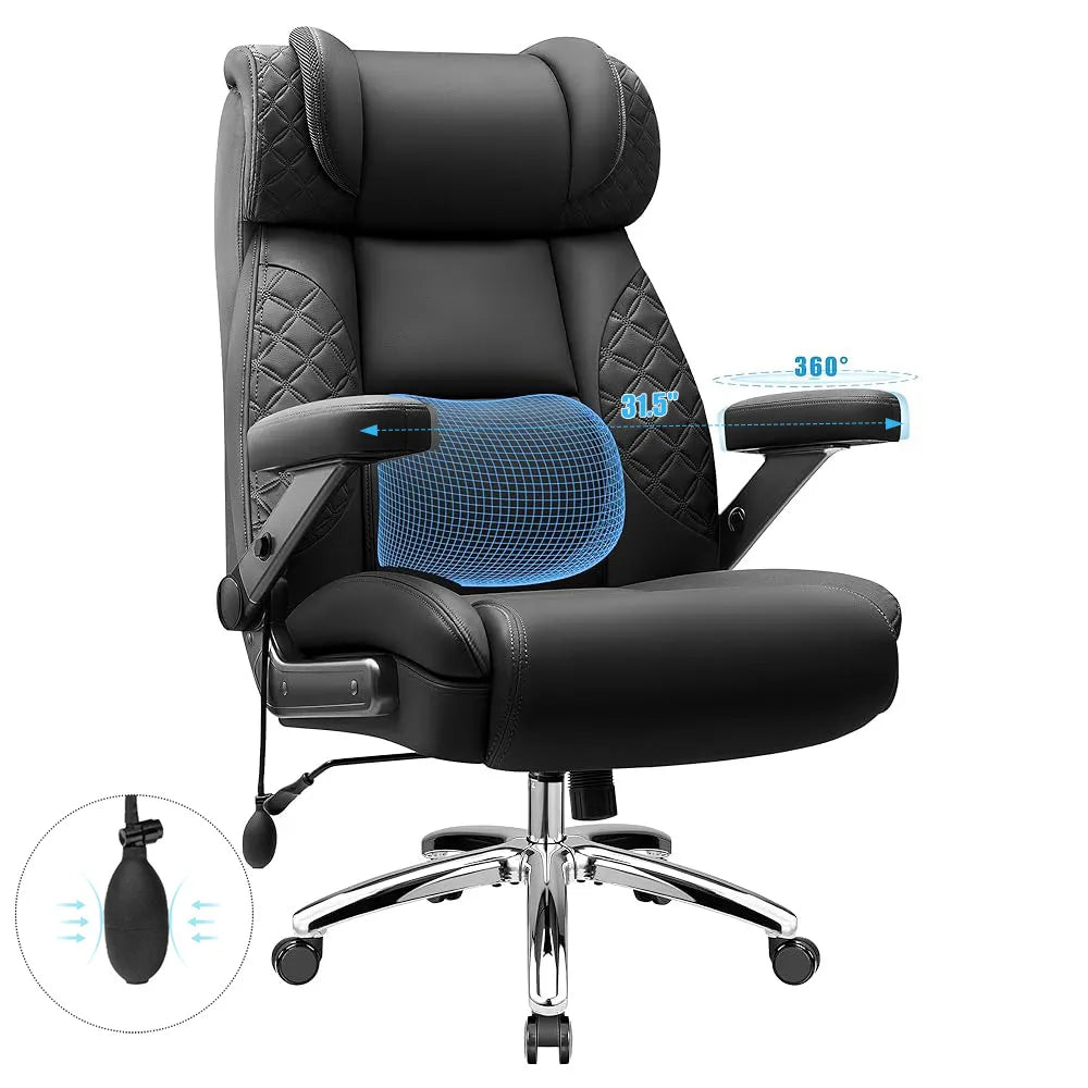 Widened Big and Tall Leather Executive Back Support Office Chair 309