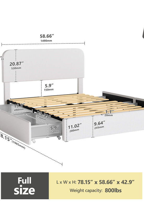 Nuvora Bed with Spacious Storage Drawers