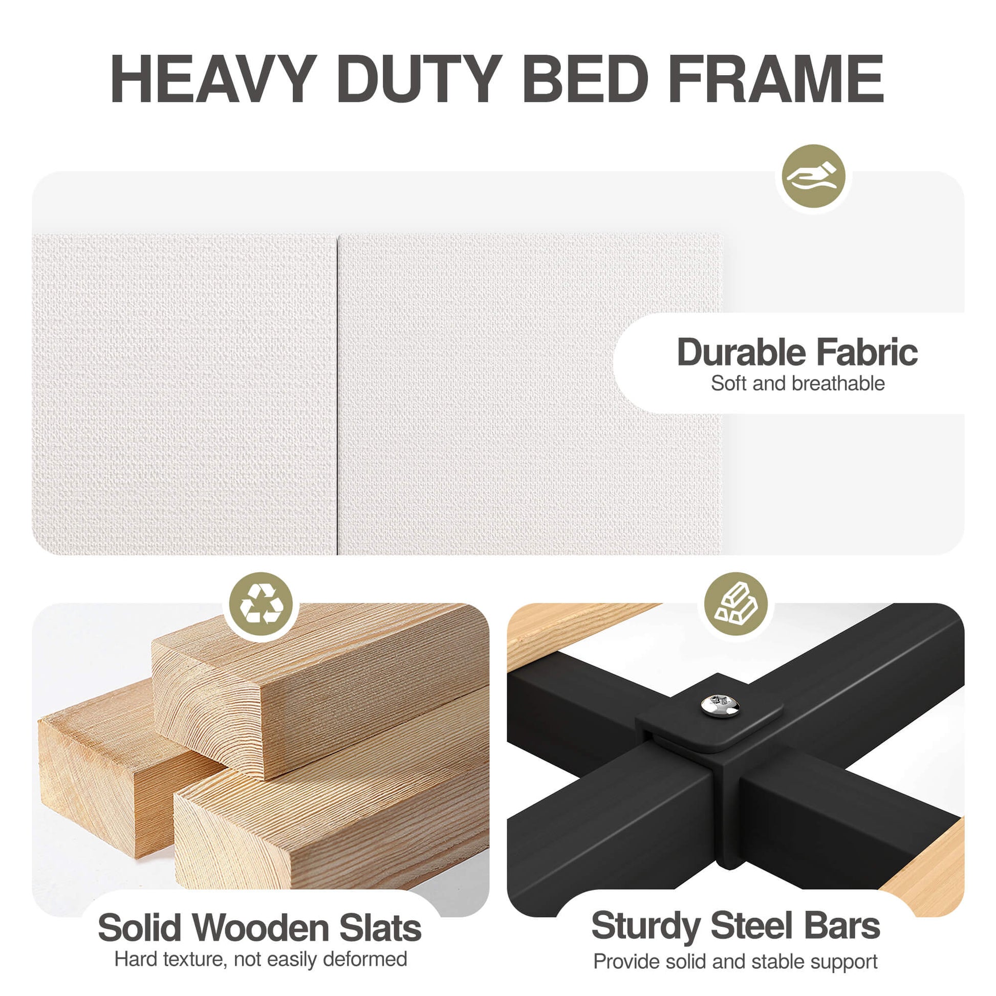 ModuNest Solid Wood Bed with Built-in Side Tables