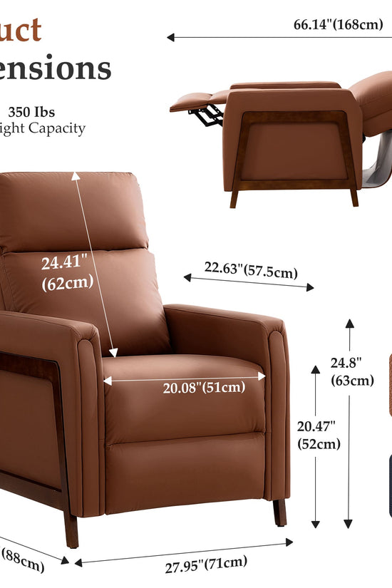 Mid-Century Modern Leather Power Recliner Chair