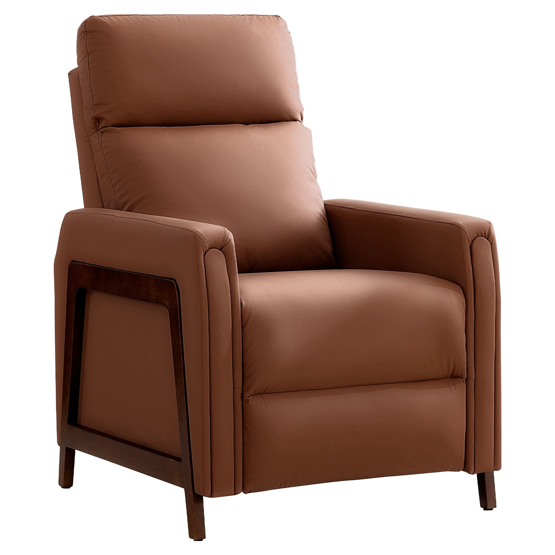 Mid-Century Modern Leather Power Recliner Chair