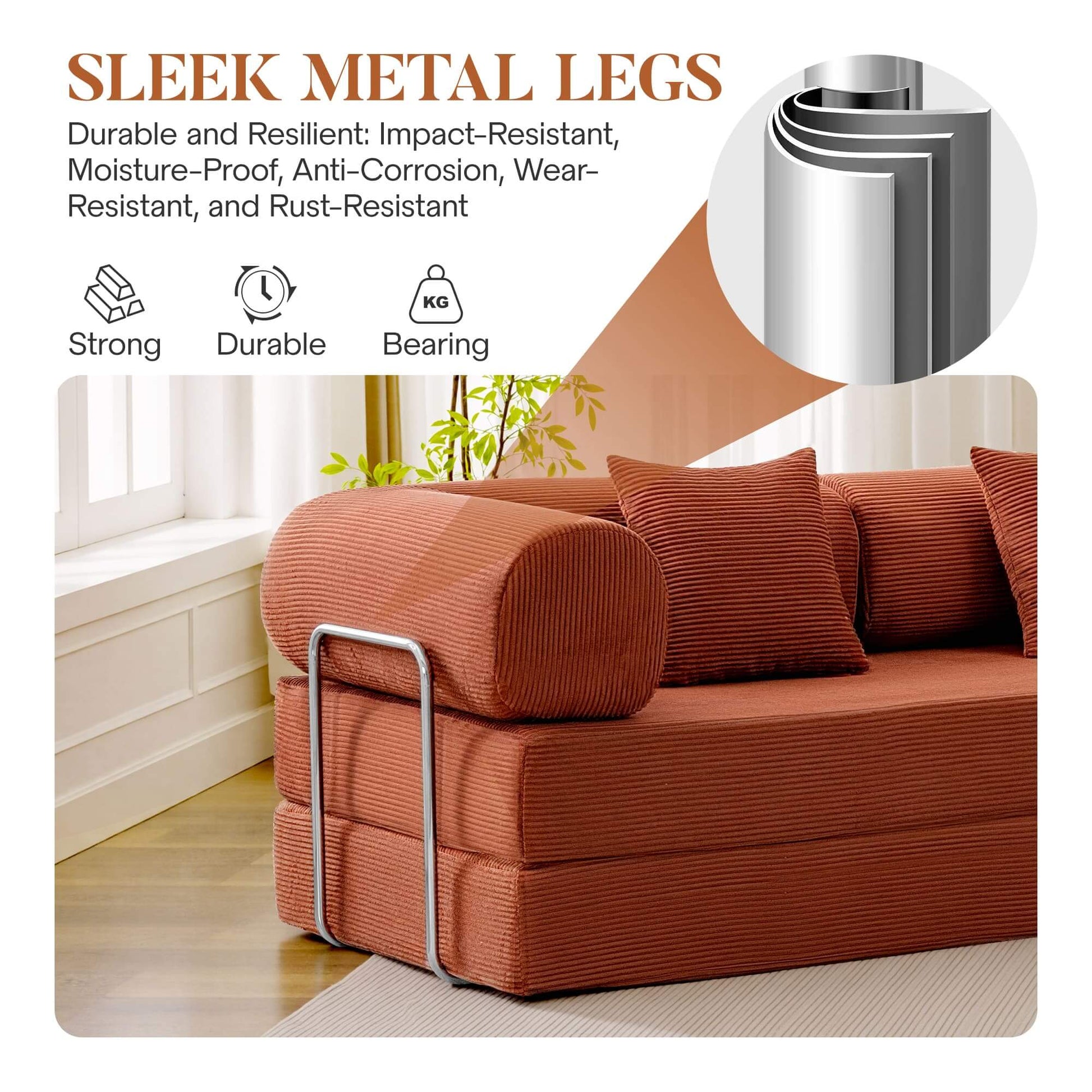 Combination Corner Sofa with High-Rebound Density Sponge