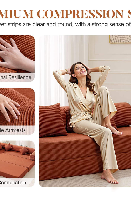 Combination Corner Sofa with High-Rebound Density Sponge